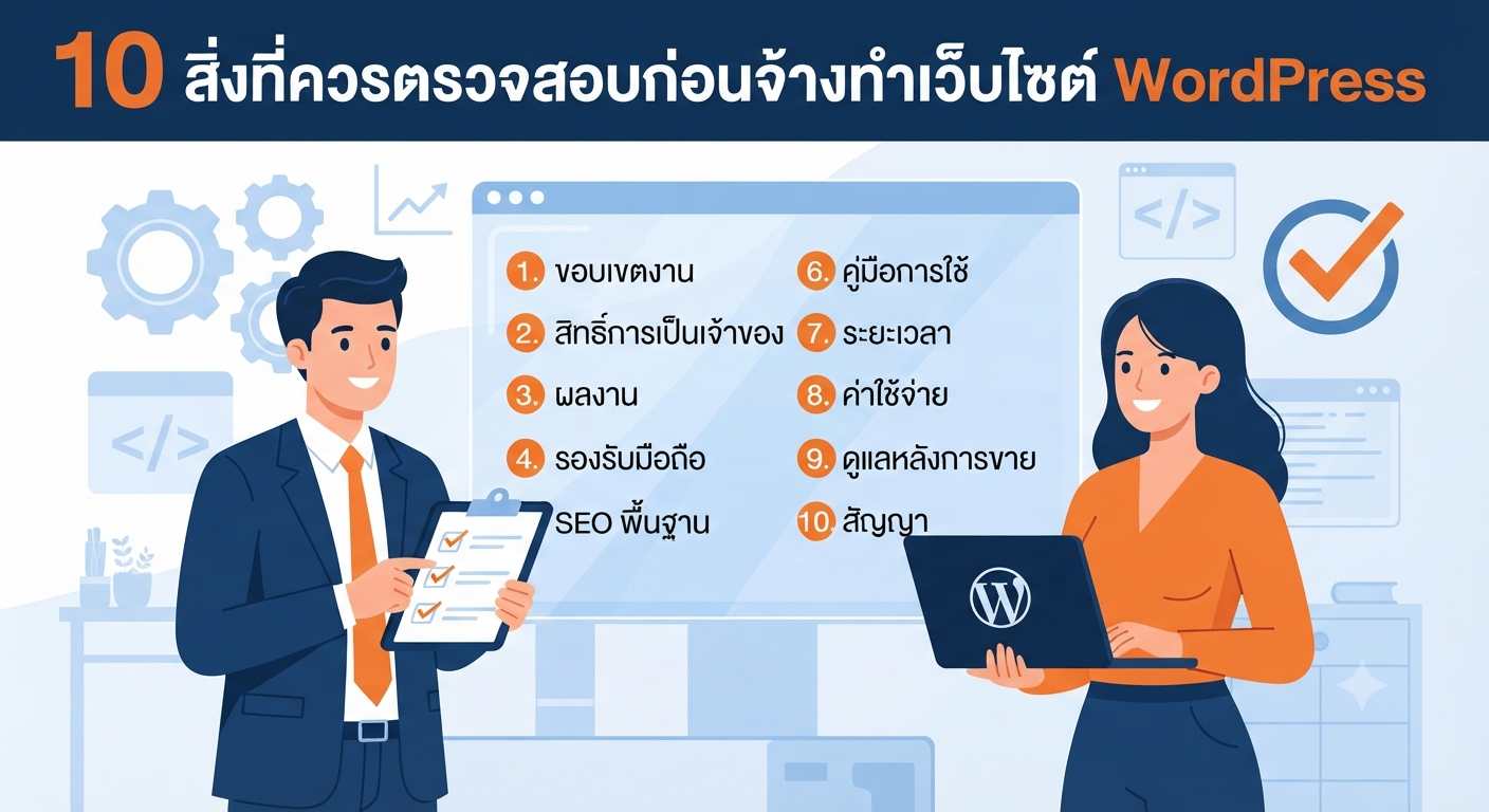 10 สิ่งที่ควรตรวจสอบก่อนจ้างทำเว็บไซต์ WordPress