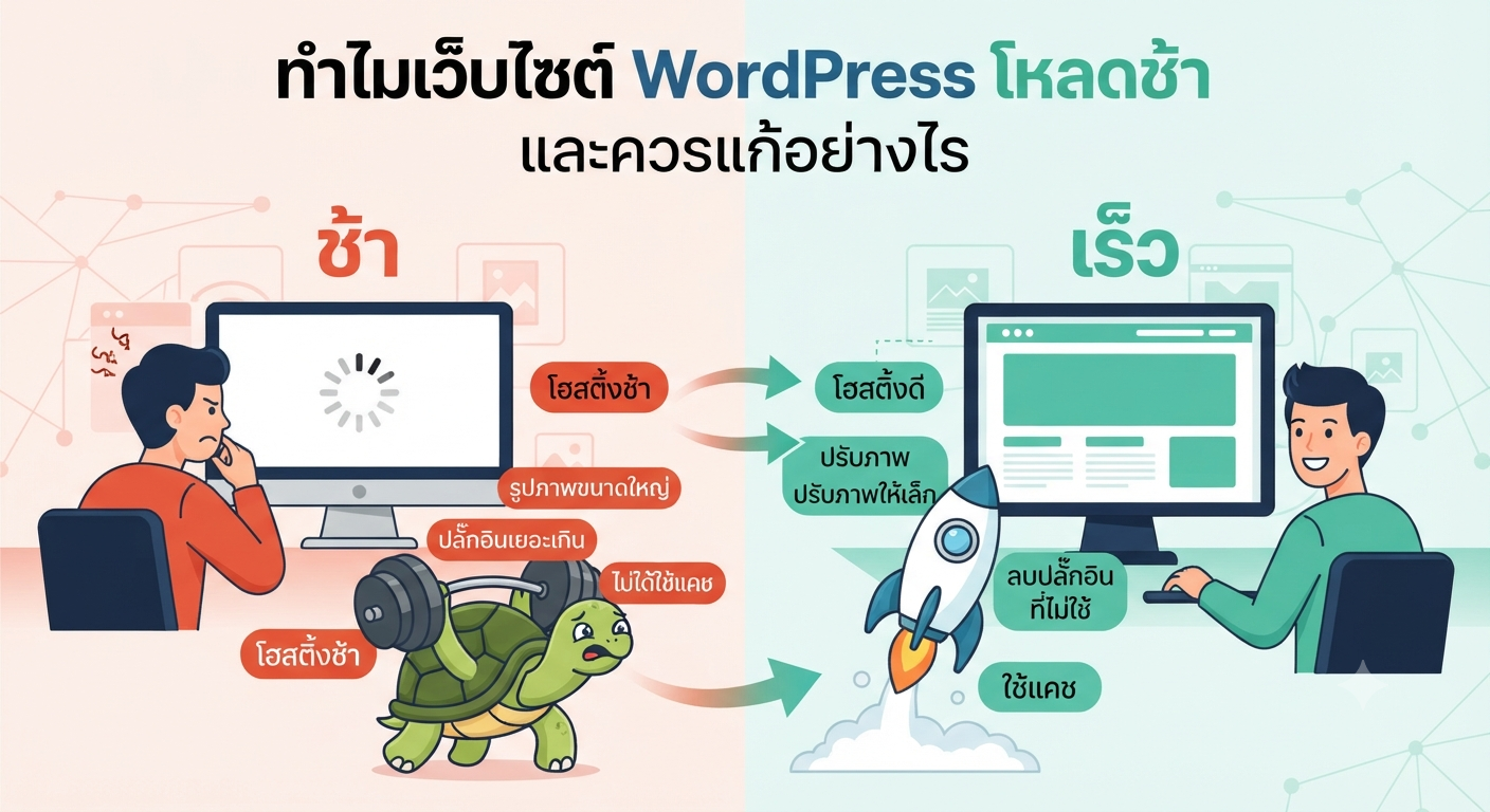 ทำไมเว็บไซต์ WordPress โหลดช้า และควรแก้อย่างไร