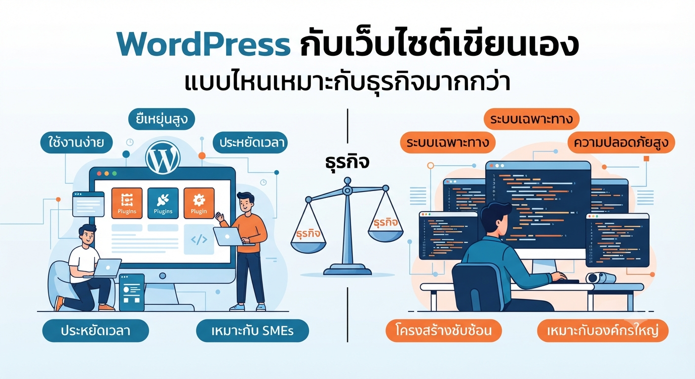 WordPress กับเว็บไซต์เขียนเอง แบบไหนเหมาะกับธุรกิจมากกว่า