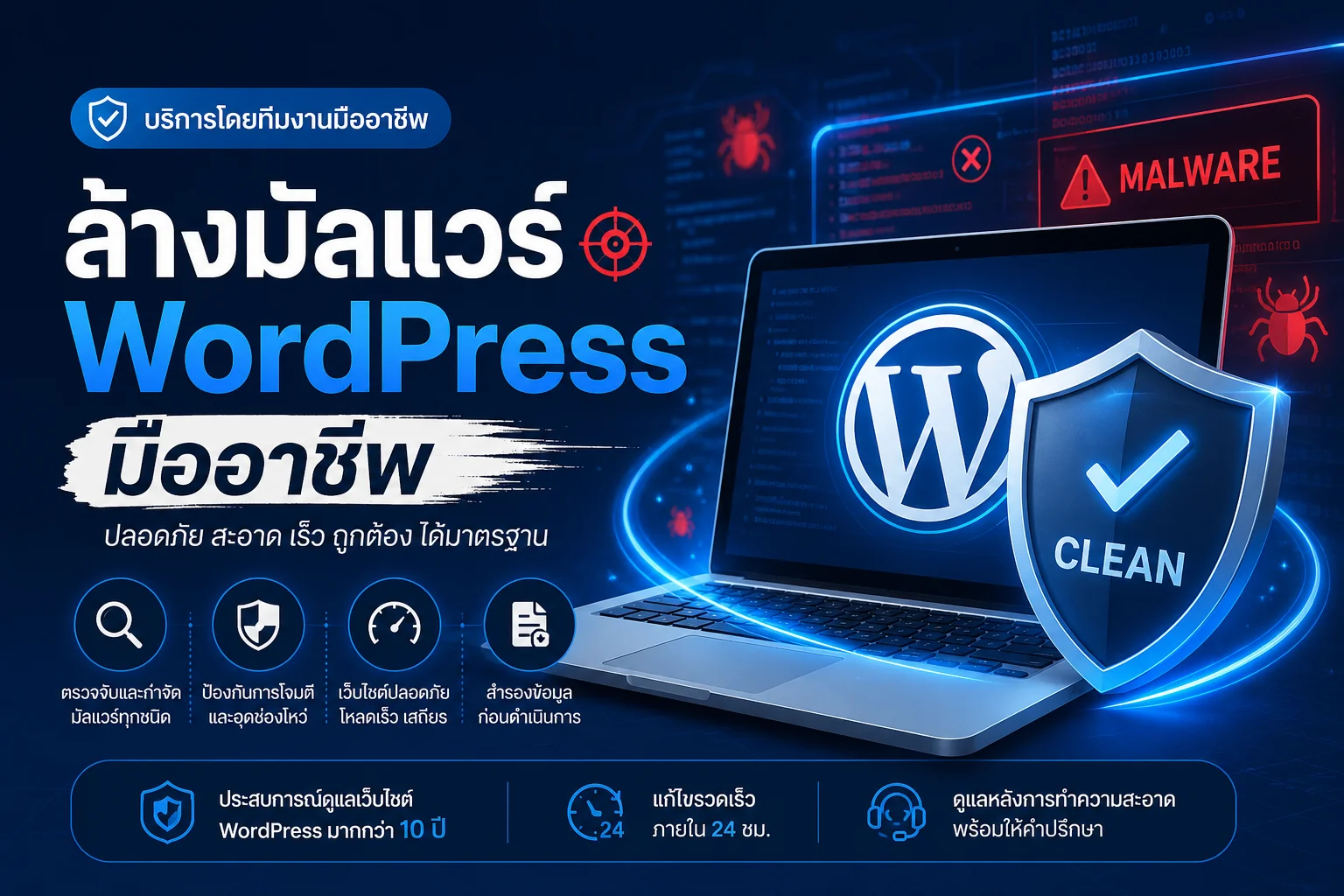 บริการล้างมัลแวร์ WordPress มืออาชีพ